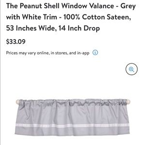 The Peanutshell Gray White Window Valance
